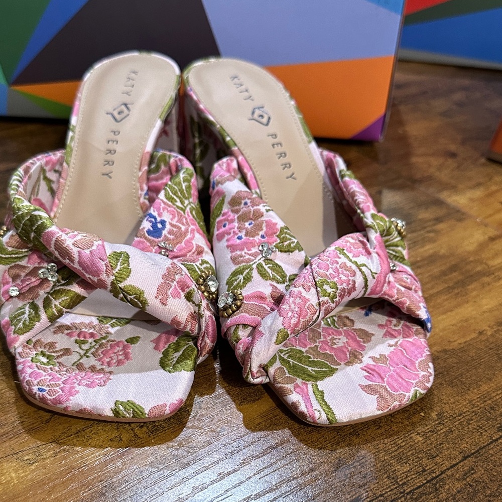 Katy Perry Collections Pink Floral Mules